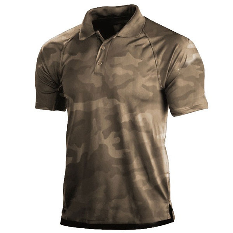 Herr Kamuflasje Kamouflage POLO Shirt Golftröja Kortärmad Skjorta Nedvikt Utomhus Ledigt 3D-tryck Armégrön Marinblå Grön Kaki Grå Mönster Button-Down Kläder Mode Ledigt Bekväm 2025 - $22.99 –P2