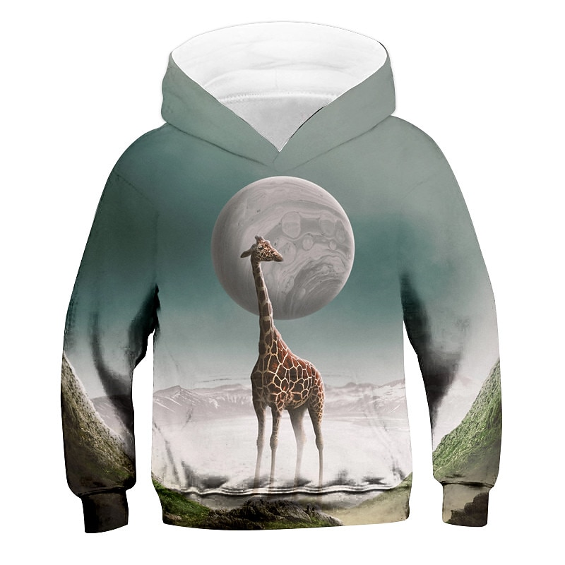 Pojkar 3D Djur Giraff Huvtröja Långärmad 3D-tryck Höst Vinter Aktiv Sport Mode Polyester Barn 3-13 år Utomhus Dagligen Inomhus Normal 2025 - $17.49 –P7