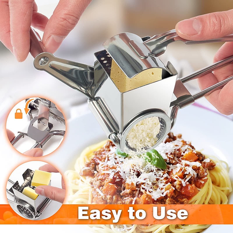 Rotary Cheese Grater Cheese Cutter Slicer Shredder with 4/3/2/1