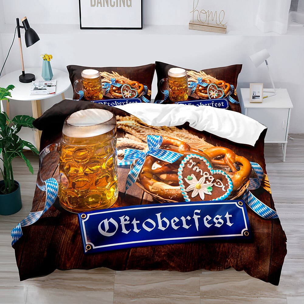 oktoberfest beer festival 3-delt dynetrekk sett hotellsengesett dynetrekk inkluderer 1 dynetrekk, 2 putevar for dobbeltrom/dronning/konge(1 putevar for tvilling/enkeltrom) 2025 - $45.99 –P7