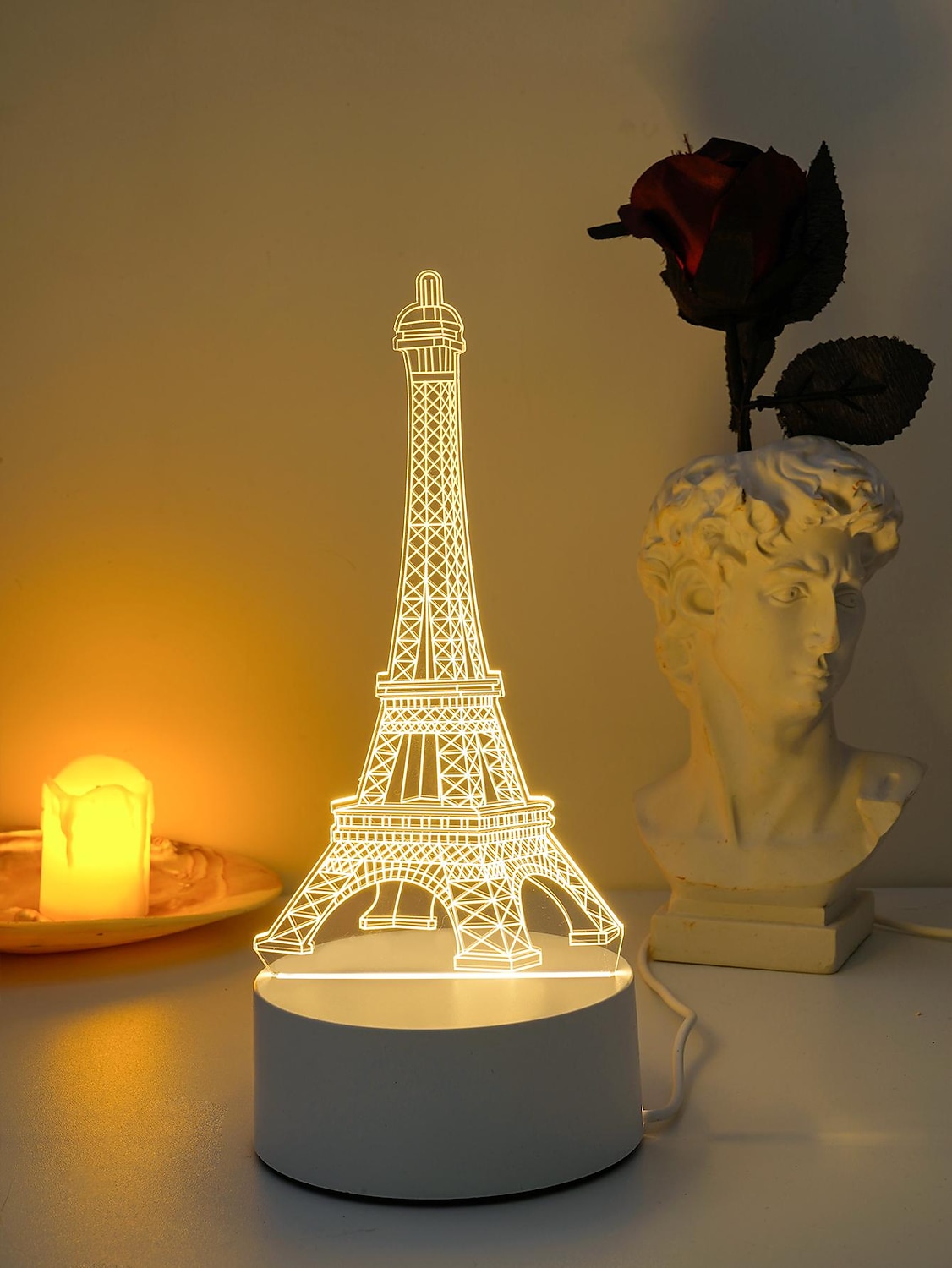 Eiffel Tower 3D LED Optical Illusion Acrylic Night Light with USB Powered Bedroom Decoration Table Lamp Birthday Fashion Style Gift for Child Baby Kids 2025 - $8.49 –P2