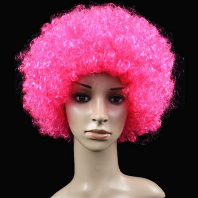 karneváli parókák molett yaki afro göndör bob paróka közepes hosszúságú barna szintetikus haj férfi nő gyerekek aranyos cosplay piros színű karneváli parókák halloween parókák 2025 - $14.49 –P9