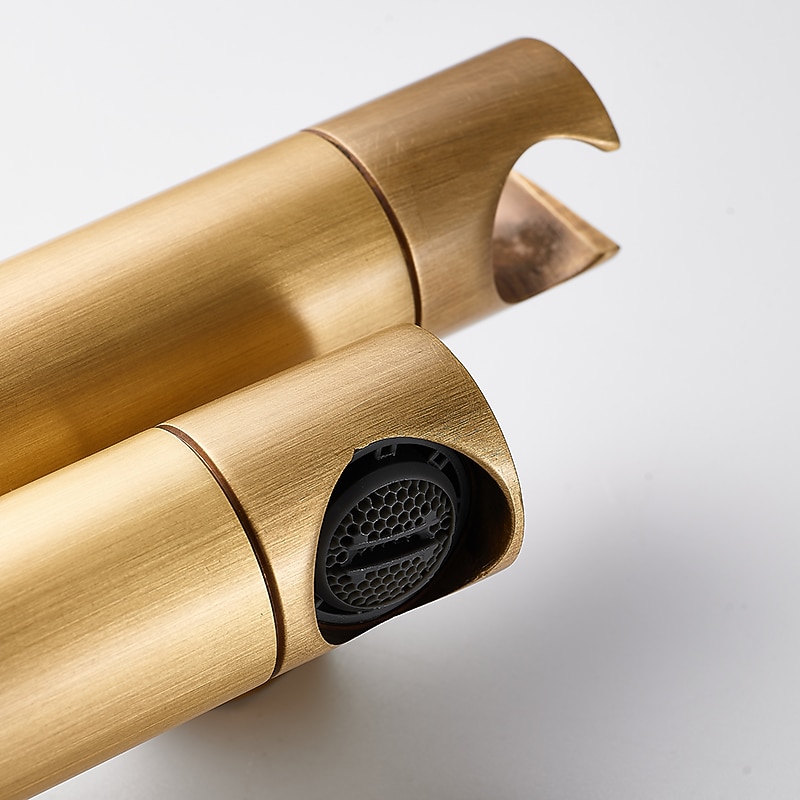 vintage kylpyammehana kaksoisputki seinään kiinnitettävä kultainen, kylpyammeen täyttöhana messinkihana, jossa käsisuihku, keraaminen venttiili yhden kahvan ohjaus 2026 - $203.99 –P6