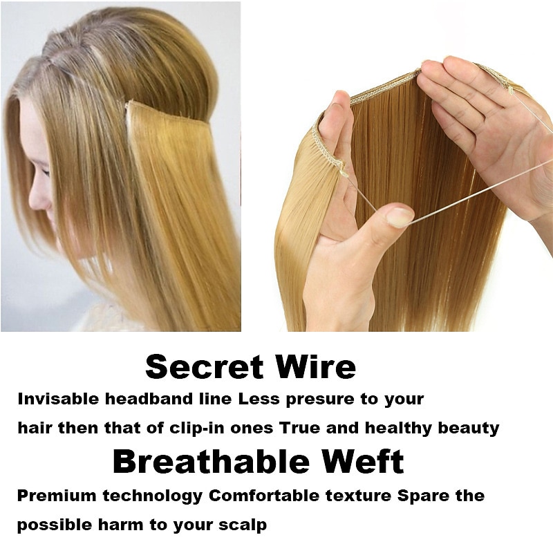 Curly Synthetic Hair 22 inch Hair Extension Fishing Line Hair 1pc / pack Adjustable Women's Girls' 2025 - $12.49 –P4