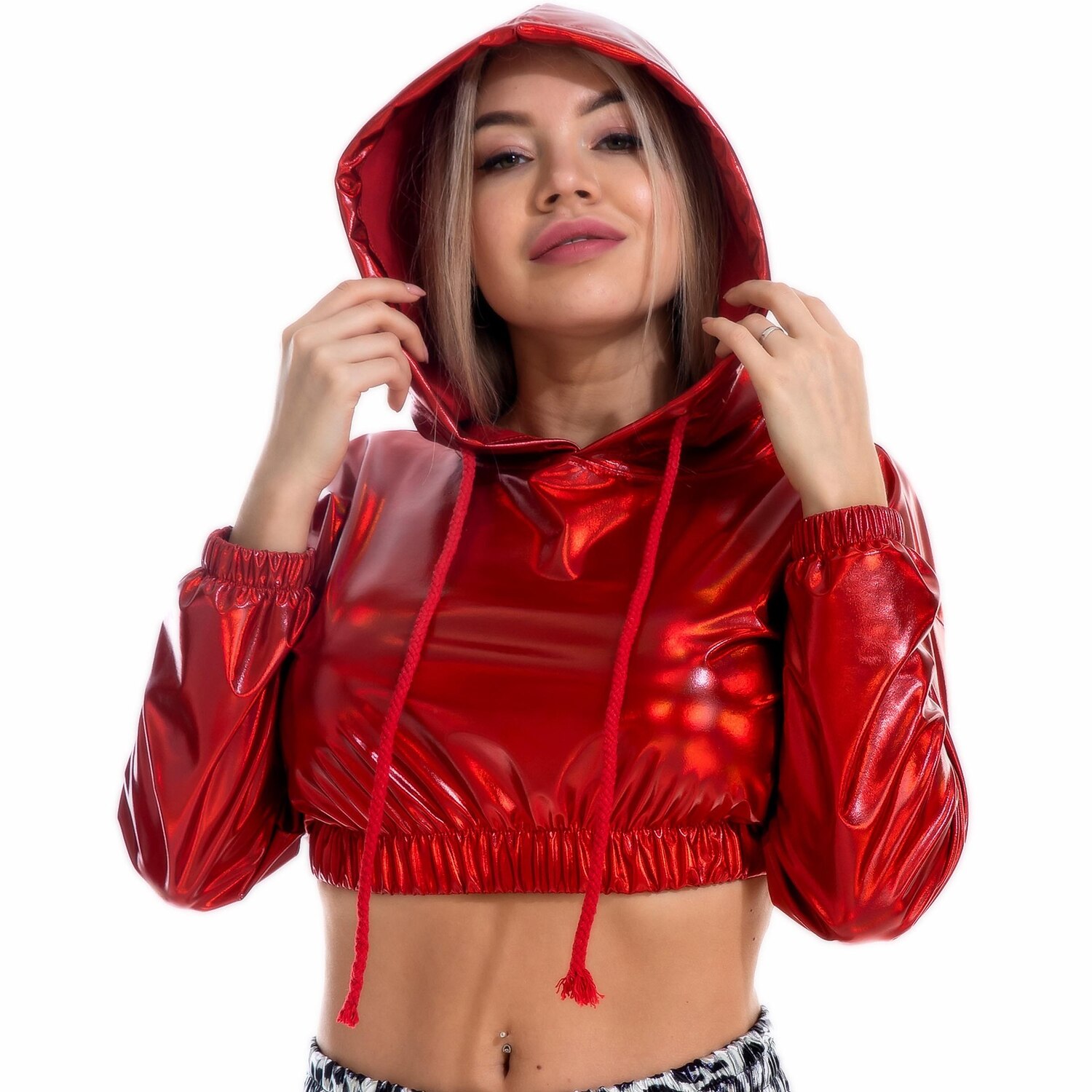 Hip-Hop Lucido Anni '80 Mascherata Felpa con cappuccio Ragazze piccanti Top corto Per donna Costume di Carnevale Carnevale Mascherata Addio al Nubilato Parata dell'Orgoglio Mese dell'orgoglio Felpa del 2025 a $30.99 –P7