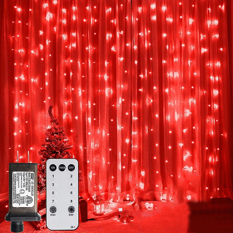 2025年 屋外クリスマスウィンドウライト 3x3m-300led プラグイン 8 モードカーテンライト 9 色リモートコントロールウィンドウ壁掛けライト クリスマスの装飾のための暖かい白 rgb 寝室の結婚式のパーティーガーデン屋内 コレクション – $38.99 –P6