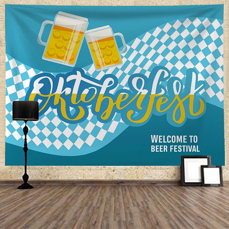 oktoberfest olut iso seinä tapetti taide sisustus saksalainen baijerilainen viltti verho riippuva koti makuuhuone olohuone sisustus polyesteri 2025 - $12.99 –P6