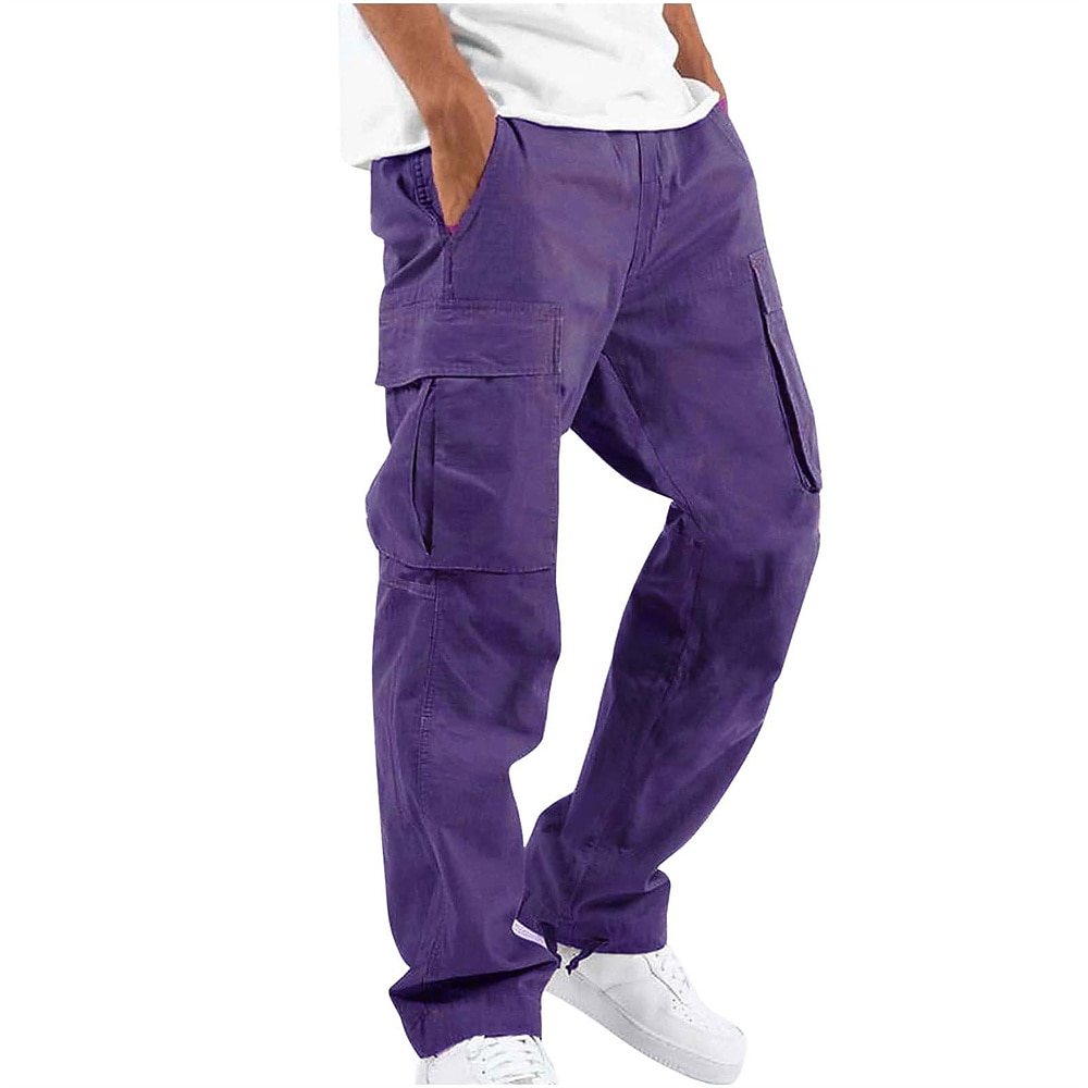 Per uomo Pantaloni cargo Coulisse sulle gambe Tinta unica Ripstop Traspirante Fine settimana Abbigliamento di strada Classico Informale Nero Giallo del 2025 a $22.99 –P7