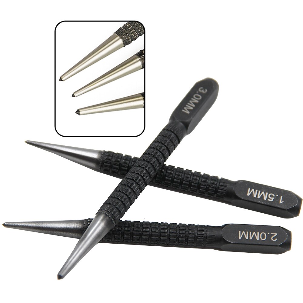 1/3 pz antiscivolo centro punch set 1.5/2/3mm in lega di acciaio punzone centrale generale auto punch marcatura strumento di perforazione per metallo legno del 2025 a $7.99 –P4