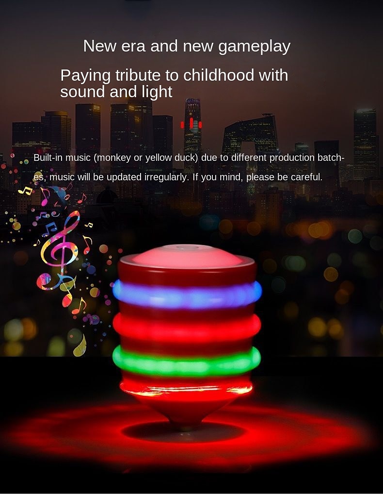 Gyroscope rotatif avec son et lumière LED, toupie style pressage/imitation bois/magnétique clignotant, jouets lumineux pour enfants, cadeau pour garçon&amp;filles de 2025 ? $16.49 –P10