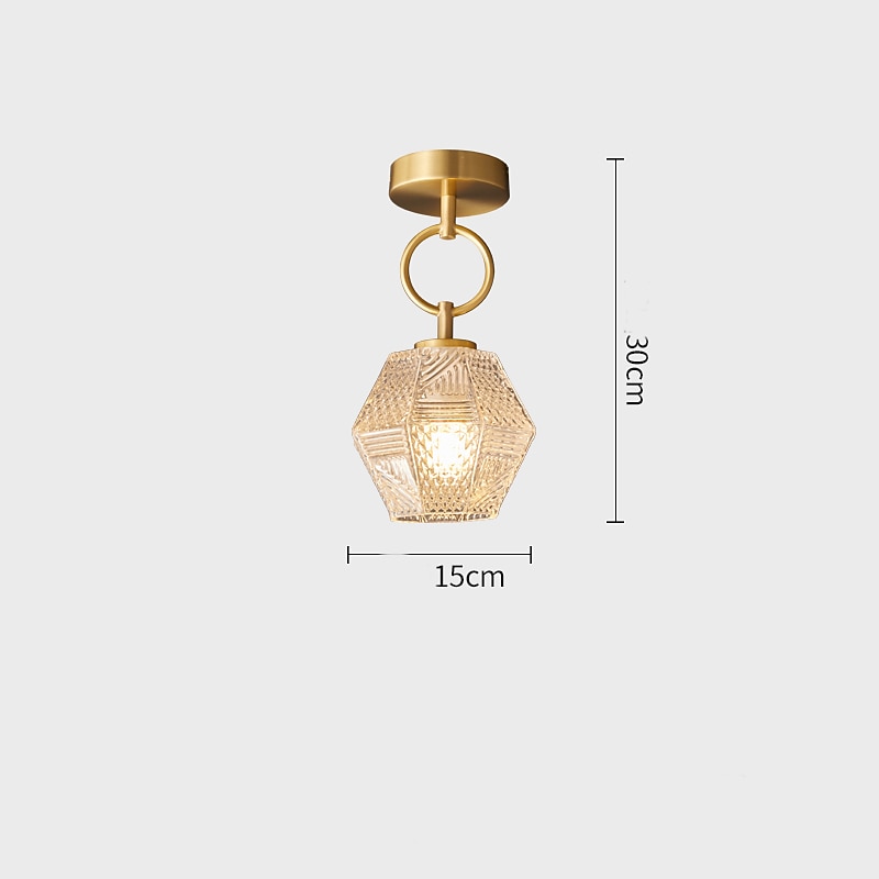 Mini lámpara de techo de montaje empotrado, cristal cerca de las luces del techo, luces de pasillo Lámparas de techo de montaje empotrado de cristal Candelabro de techo dorado (sin bombilla) 2025 - $162.99 –P8