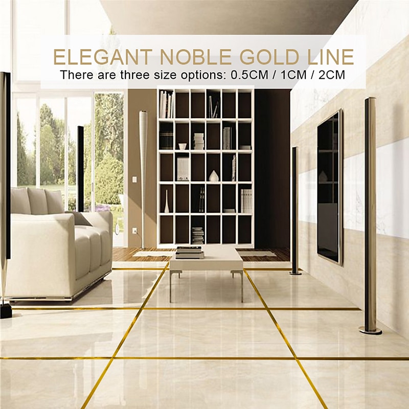 50m/166 Ft Tile Stickers Decorative Floor Wall Sticker Foil Line Peel and Stick Adhesive Waterproof Gap Cover for Kitchen Bathroom Living Room Bedroom 2025 - $8.99 –P2