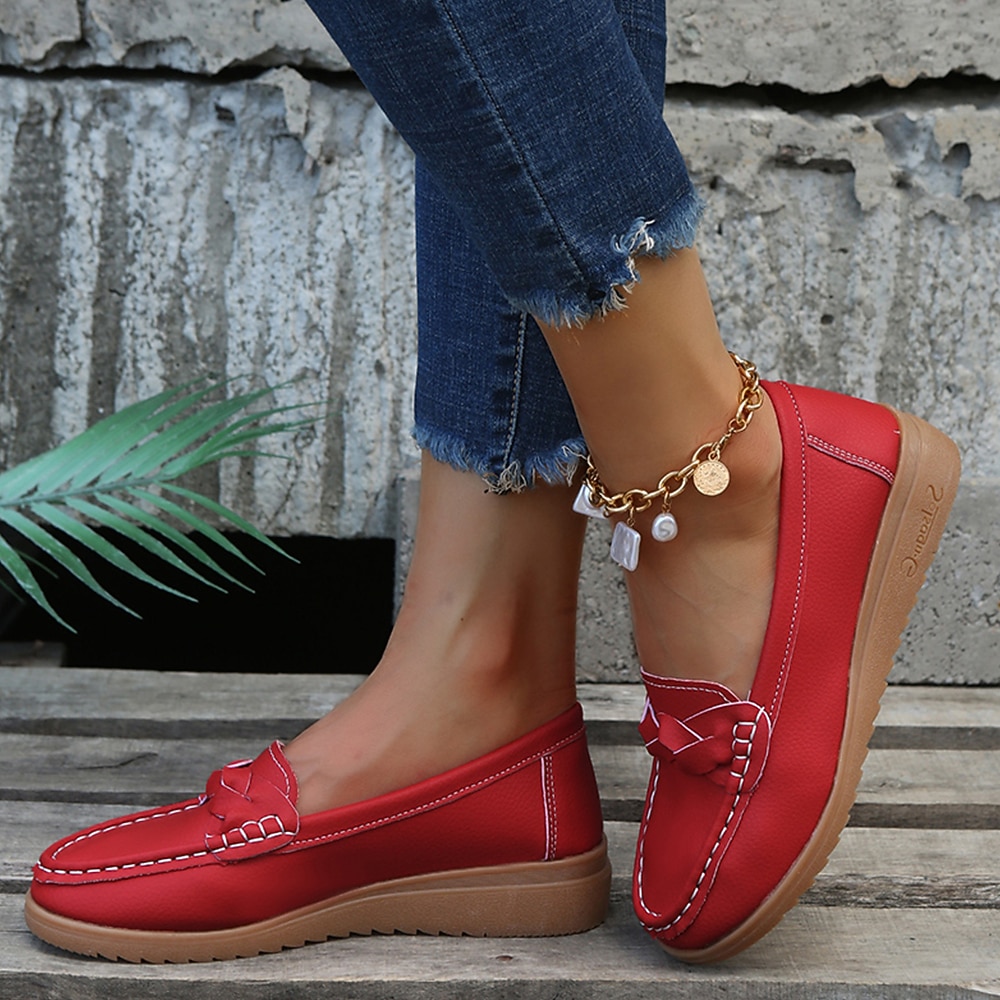 Women's Navy Blue Loafers – Comfortable Slip-On Moccasins with Bow Accent and Non-Slip Sole for Casual Everyday Wear 2026 - $26.99 –P10