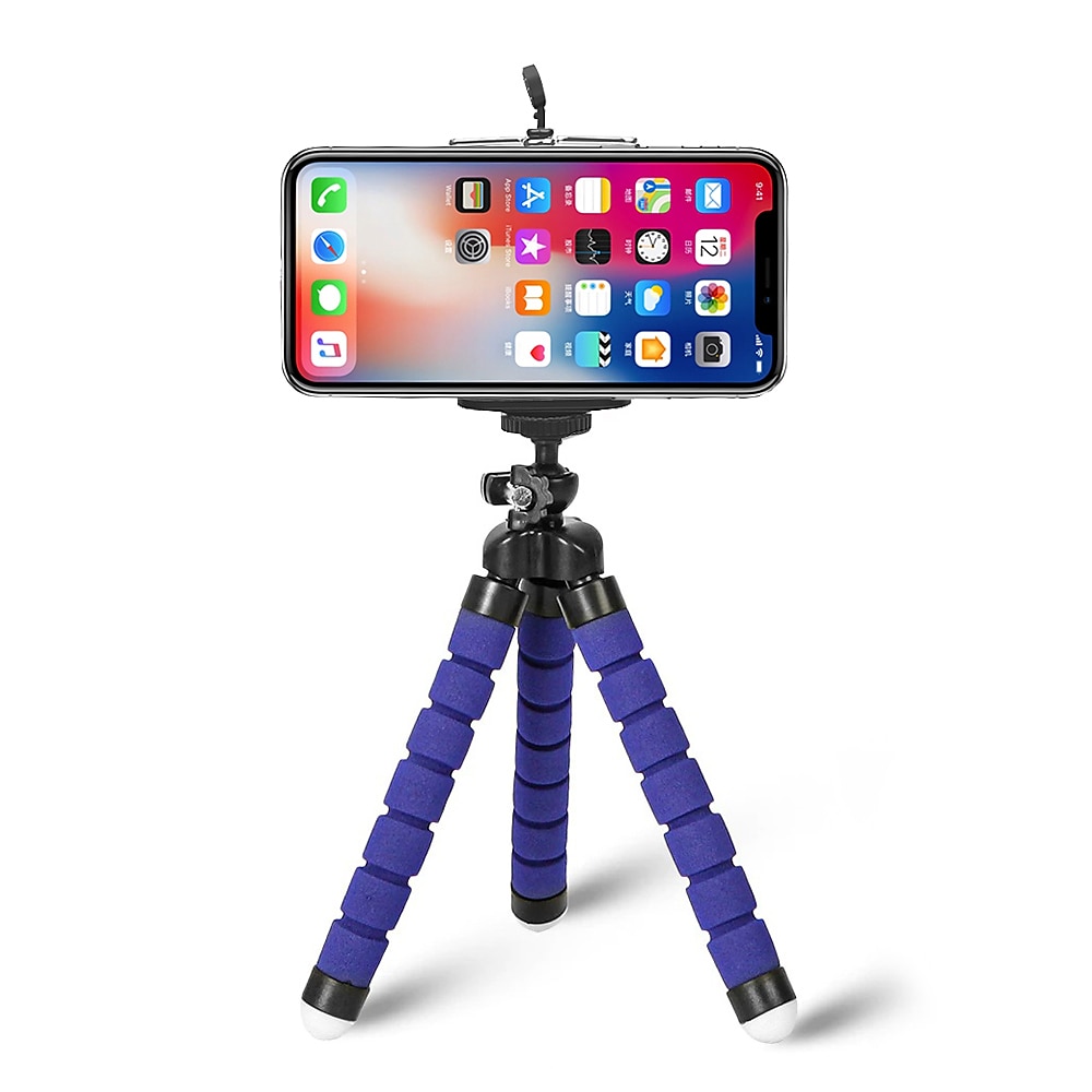 Tripé estilo perna de polvo flexível portátil ajustável antiderrapante suporte para telefone mini suporte com clipe para selfies de mesa vlogging transmissão ao vivo compatível com acessório de de 2025 por $15.99 –P5