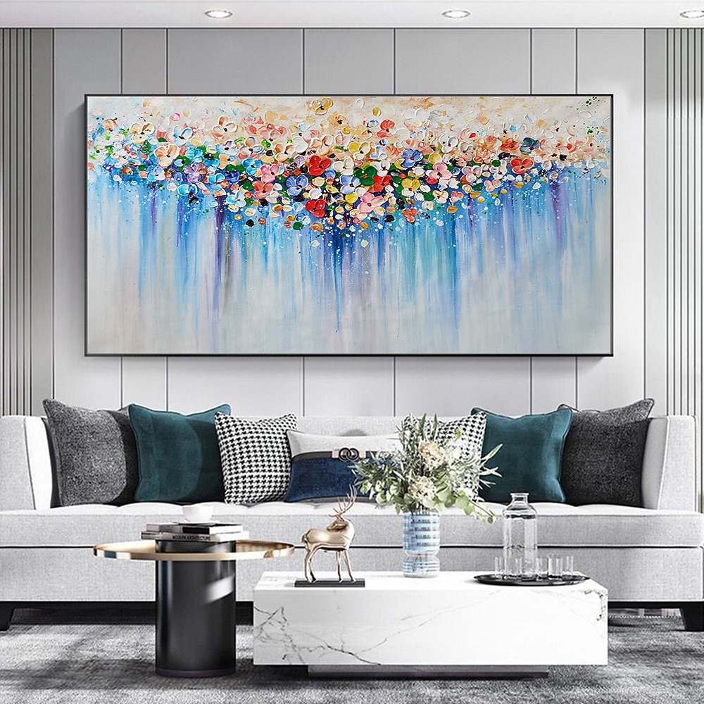 Mintura hecho a mano textura gruesa flores paisaje pintura al óleo sobre lienzo arte de la pared decoración cuadro abstracto moderno para la decoración del hogar enrollado sin marco pintura sin 2025 - $77.99 –P5