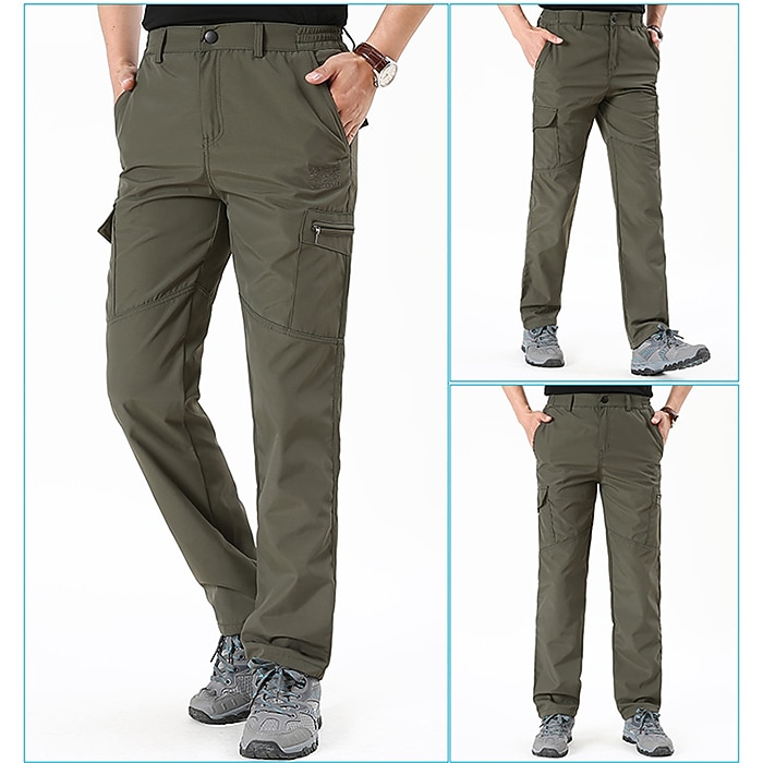 Homens Calças de Trilha Calças forradas de lã Casaco de inverno Calças Softshell Militar Inverno Outono Ao ar livre Térmico / Quente A Prova de Vento Bolso multi Redutor de Suor Calças Cintura de 2026 por $52.99 –P8