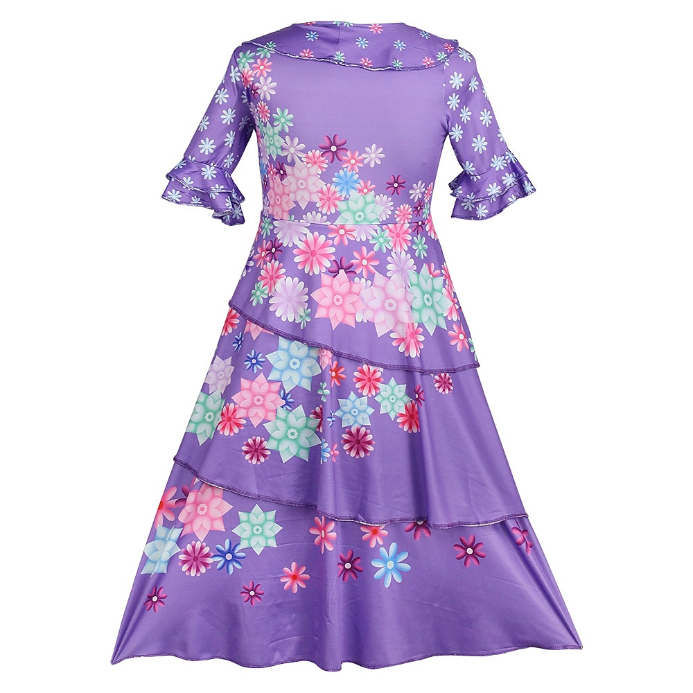 Girls' Encanto Dress with Bags Mirabel Isabela Luisa Madrigal Cosplay  Costume Flower Girl Dress Vacation Dress Cute Movie Cosplay Outfit  Children's Day Halloween Masquerade World Book Day Costumes 2024 - €26.99