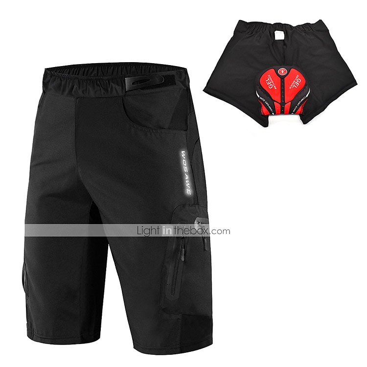 WOSAWE Voor heren MTB shorts Wielrenshorts Fietsen Gewatteerde shorts MTB shorts Ruim Passend Bergracen Wegwielrennen Sport 3D-pad Fietsen Ademend Anatomisch ontwerp Zwart Groen Siliconen Kleding 2025 - $37.99 –P1