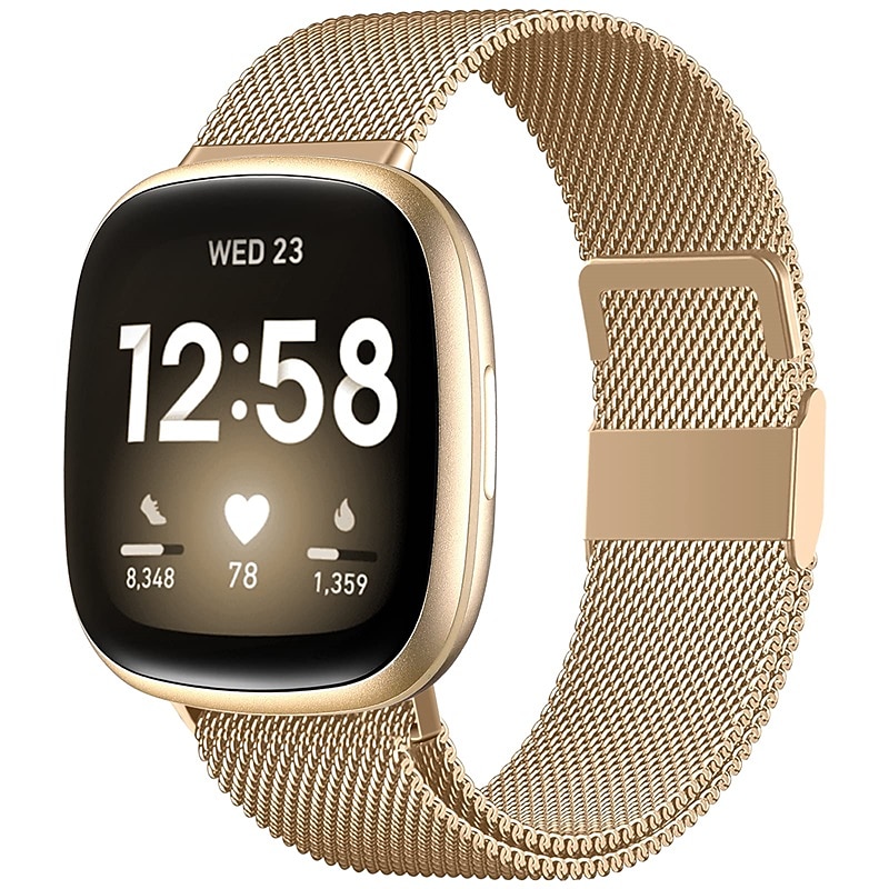 Reim til Smartklokke Kompatibel med Fitbit Versa 4 Sense 2 Versa 3 Sense Rustfritt stål Smartklokke Stropp Pustende Støtsikker Milanesisk rem Erstatning Armbånd 2025 - $45.13 –P9