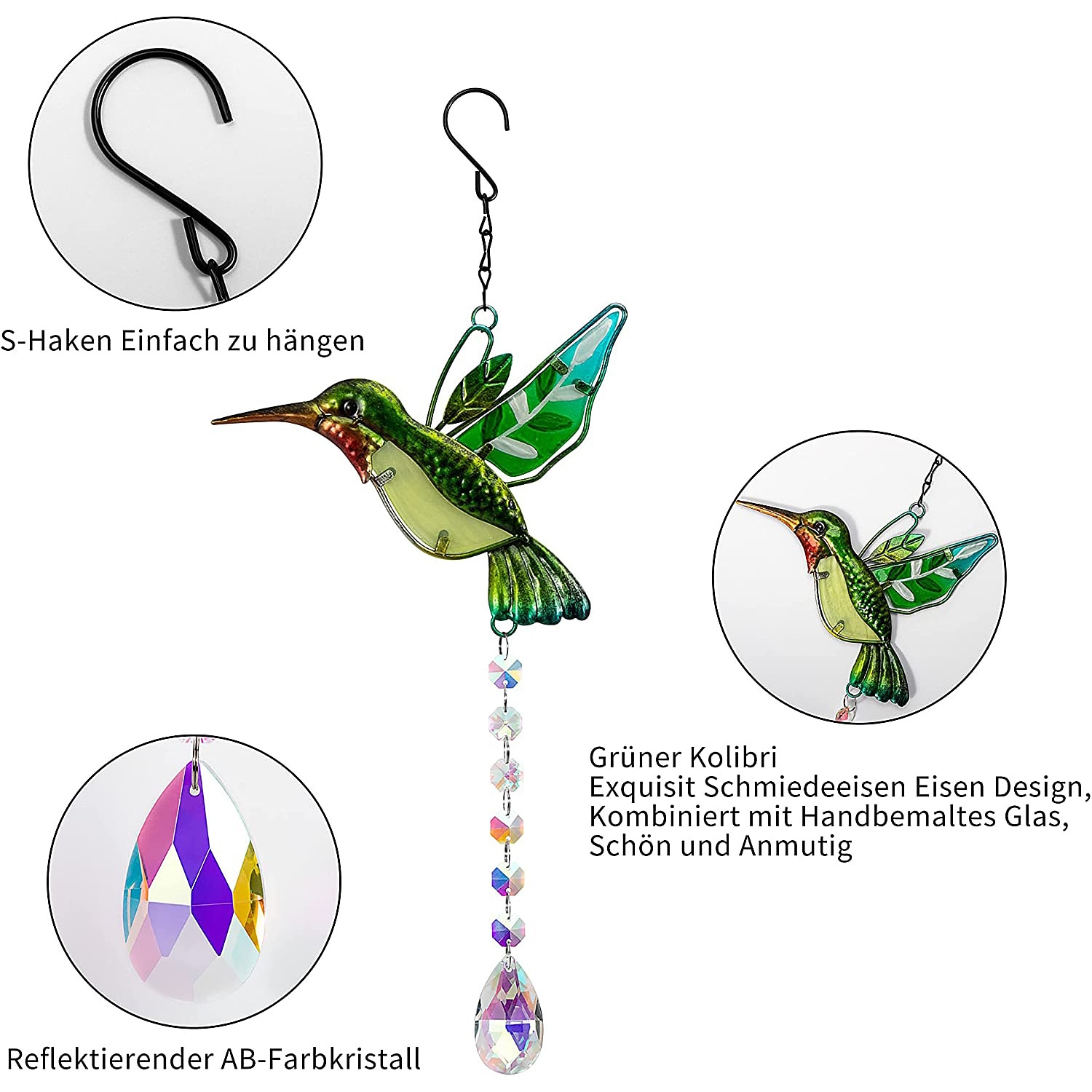 suncatcher الطيور الكريستال الكرة المنشور نافذة قناع قوس قزح صانع قلادة الشمس الماسك 2025 - $13.99 –P2