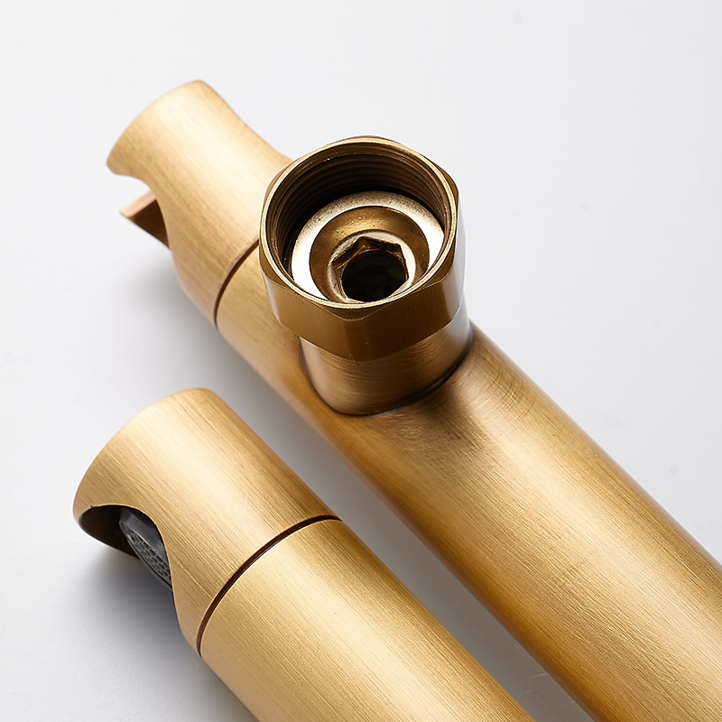 vintage kylpyammehana kaksoisputki seinään kiinnitettävä kultainen, kylpyammeen täyttöhana messinkihana, jossa käsisuihku, keraaminen venttiili yhden kahvan ohjaus 2026 - $203.99 –P5