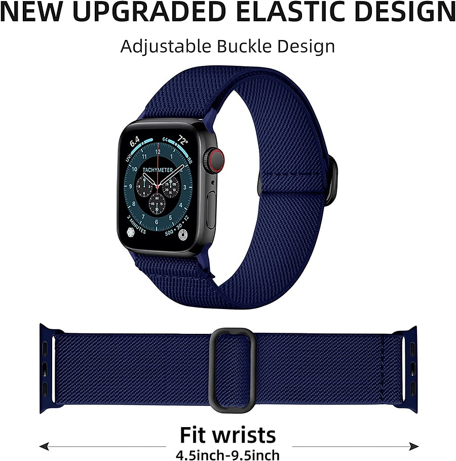 verpakking van 3 stuks Solo Loop Compatibel met: Apple Watch-horlogebandje 38mm 40mm 41mm 42mm 44mm 45mm 49mm Elastisch Metalen sluiting Rekbaar Nylon Vervangende horlogeband voor iwatch Ultra 2 2026 - $14.99 –P8