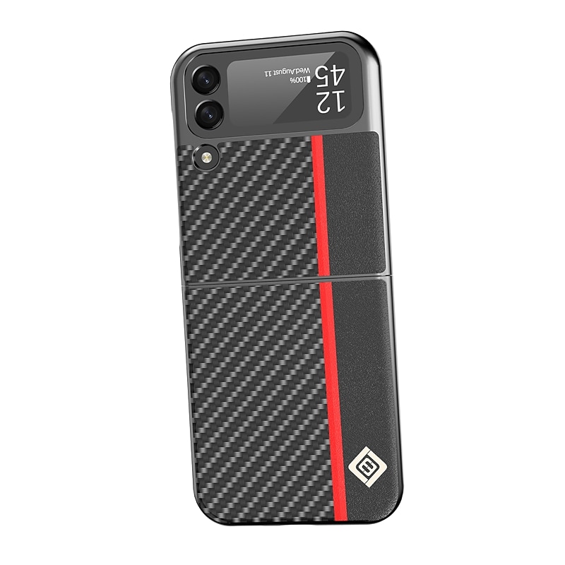 Phone Case For Samsung Galaxy Z Flip 6 Z Flip 4 Z Flip 3 Flip Flip Solid Colored PC PU Leather 2025 - $13.99 –P13