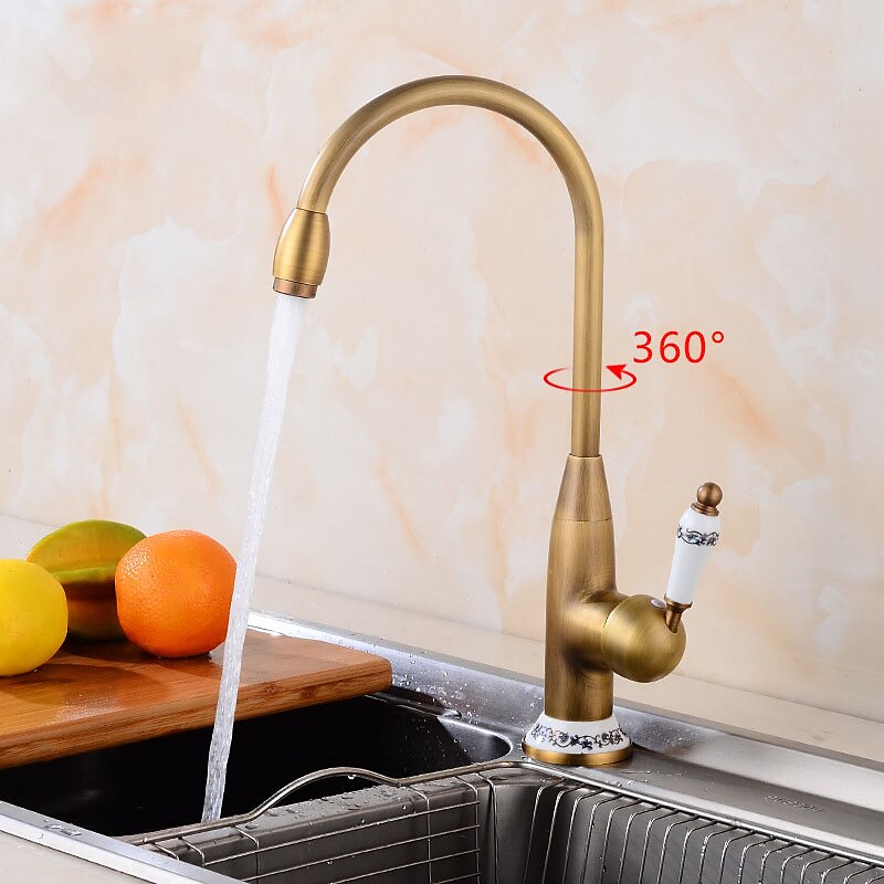 Rubinetto per lavabo da bagno - rubinetti / rubinetteria monocomando monocomando in ottone antico diffuso del 2025 a $89.99 –P2