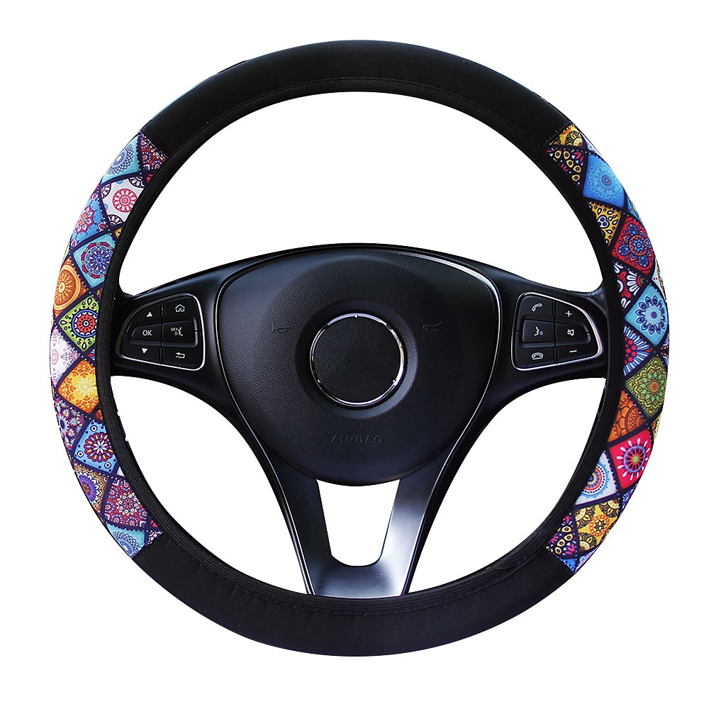 coprivolante elastico per auto stampa stile etnico antiscivolo car styling coprivolante per auto accessori interni auto 38 cm del 2025 a $13.99 –P7