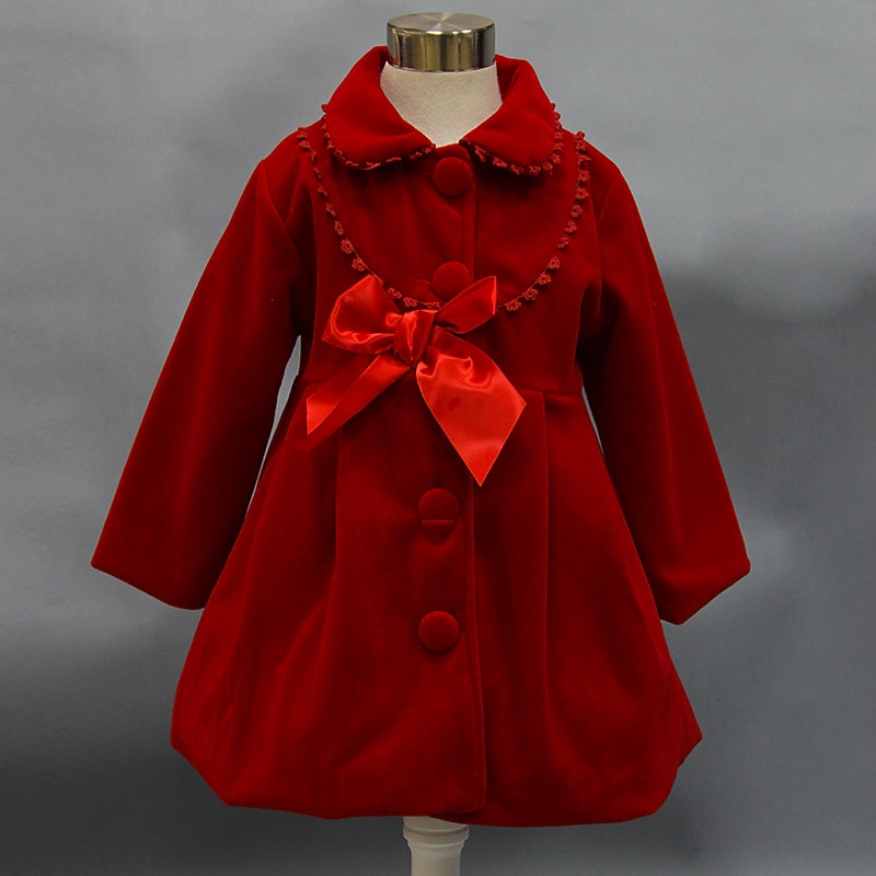 Voor meisjes 3D Kinder winterjas Effen Wollen jas Lange mouw Herfst Winter leuke Style Aanbiddelijk Katoen Kinderen 2-8 jaar School Dagelijks Normale pasvorm 2025 - $34.99 –P1