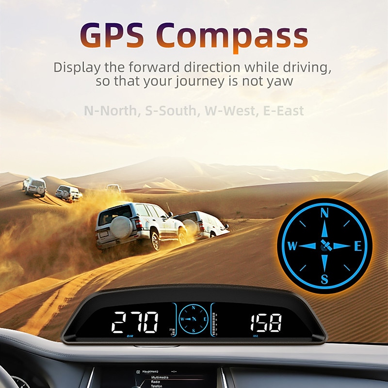 2025年 デジタル gps 速度計 ユニバーサル ヘッドセット車 5.5 インチ大型液晶ディスプレイ hud mph 速度疲労運転アラート すべての車両の速度超過警告トリップ メーター  コレクション – $71.99 –P12