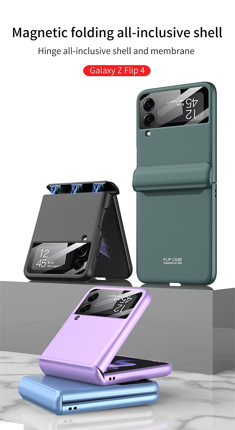 Phone Case For Samsung Galaxy Z Flip 5 Z Flip 4 3 2 Back Cover Portable Magnetic Full Body Protective Solid Colored TPU 2025 - $28.99 –P1