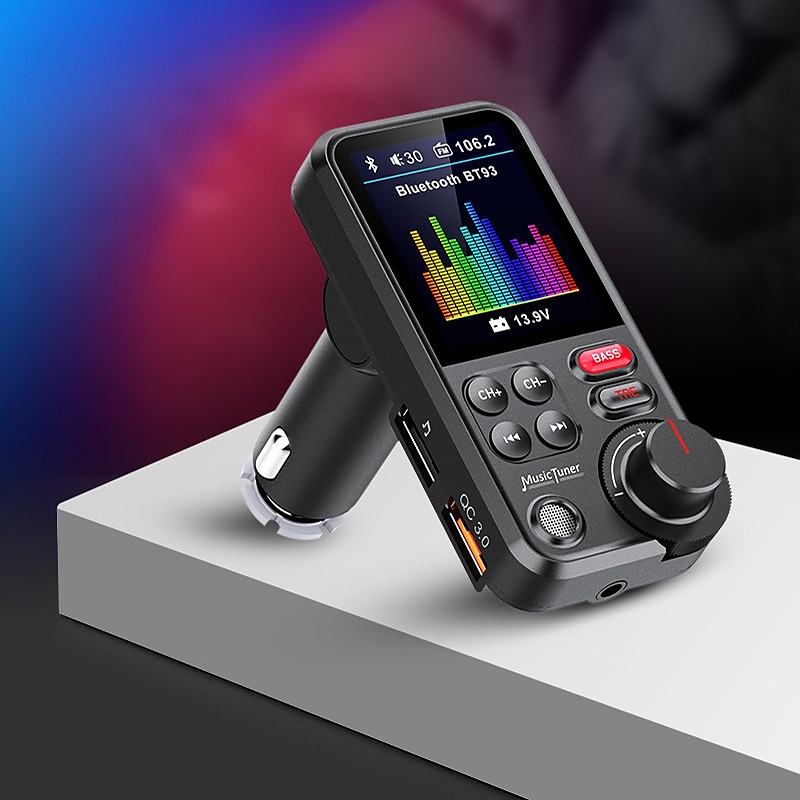 BT93 Wireless Car Bluetooth FM Transmitter Aux Supports QC3.0 Charging Treble And Bass Sound Music Player Handsfree Bluetooth Car Kit Fast Charger 2025 - $54.99 –P2
