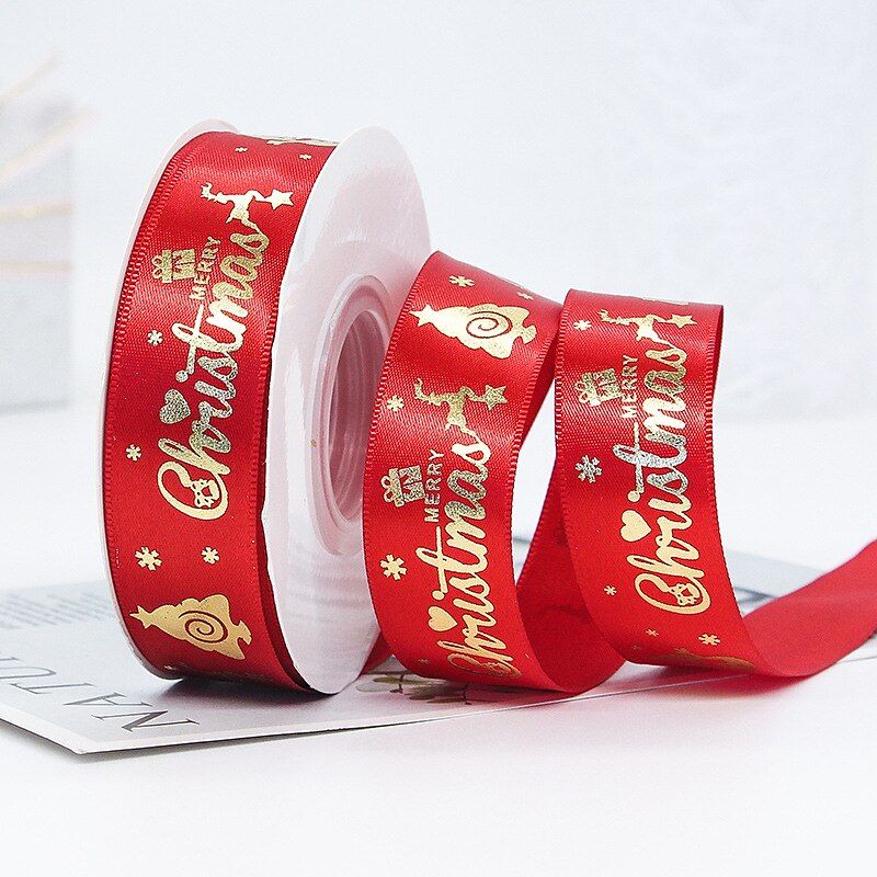 Red Merry Christmas Ribbon, 5/8 x 25 Yards