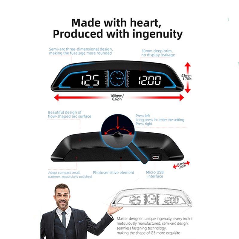 2025年 デジタル gps 速度計 ユニバーサル ヘッドセット車 5.5 インチ大型液晶ディスプレイ hud mph 速度疲労運転アラート すべての車両の速度超過警告トリップ メーター  コレクション – $71.99 –P4