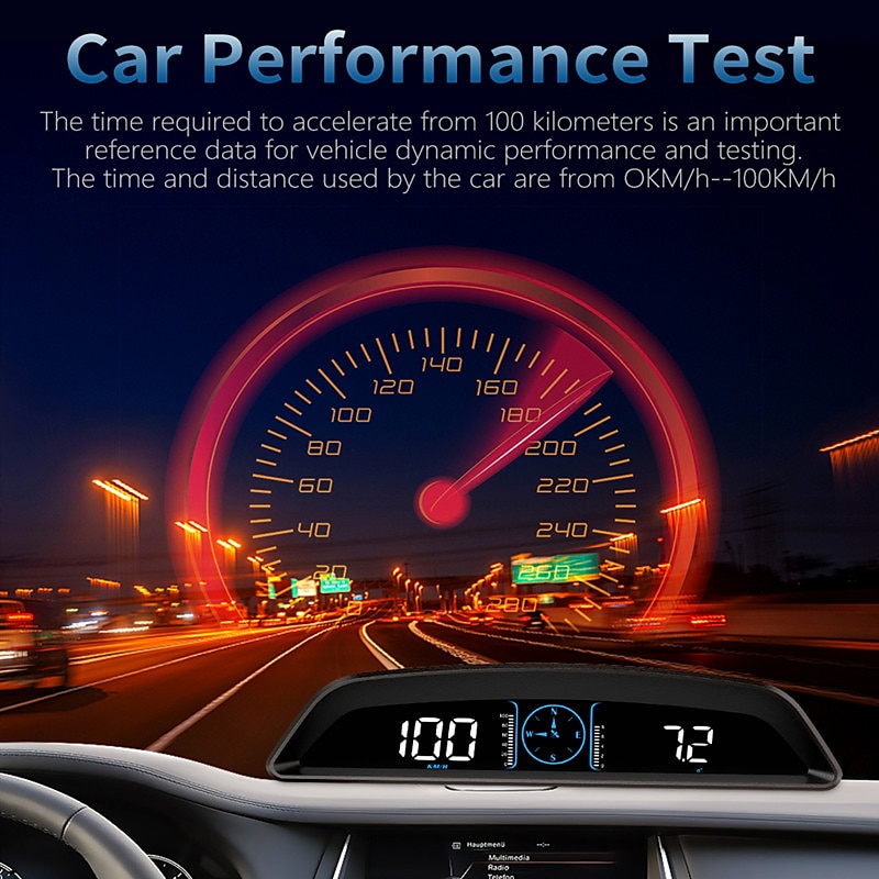 2025年 デジタル gps 速度計 ユニバーサル ヘッドセット車 5.5 インチ大型液晶ディスプレイ hud mph 速度疲労運転アラート すべての車両の速度超過警告トリップ メーター  コレクション – $71.99 –P15