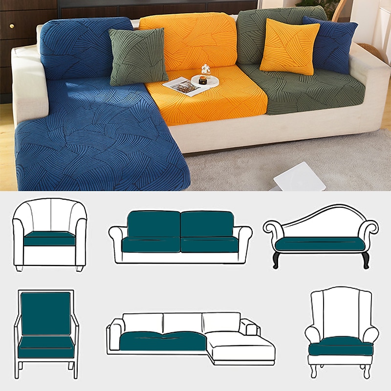 Capa de almofada de assento de sofá elástico capa de sofá elástica poltrona loveseat 4 ou 3 lugares cinza liso sólido macio durável lavável de 2025 por $4.99 –P5