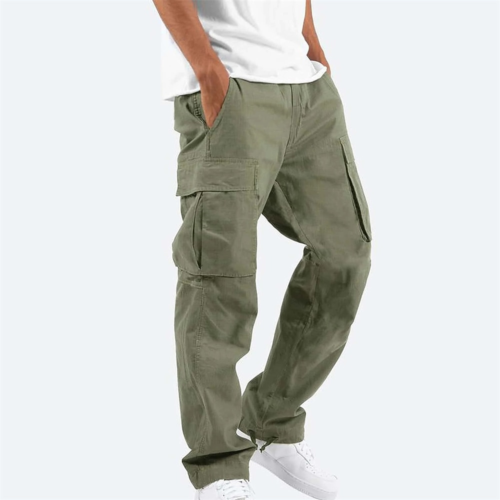 Per uomo Pantaloni cargo Coulisse sulle gambe Tinta unica Ripstop Traspirante Fine settimana Abbigliamento di strada Classico Informale Nero Giallo del 2025 a $22.99 –P4