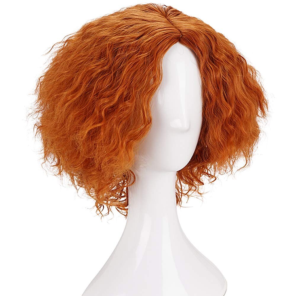 parrucche arancioni corte e ricce disordinate da cappellaio matto, unisex, resistenti al calore, per cosplay, feste di carnevale, parrucche di Holloween del 2025 a $18.49 –P11