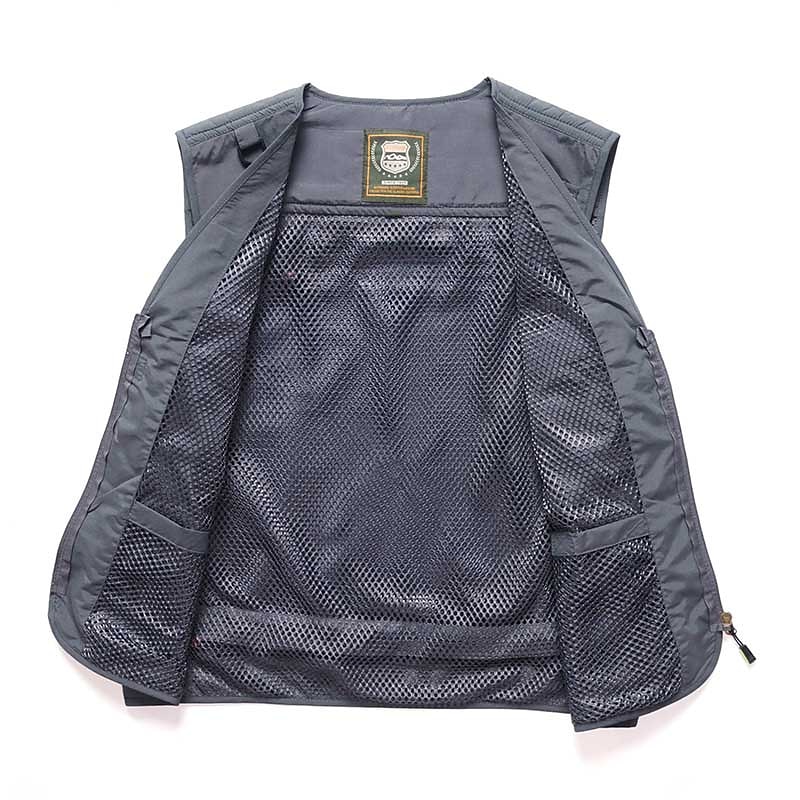 Herr Väst Gilet Fiskeväst Vandringsväst Ärmlös väst Gilet Jacka Utomhus Gata Helgdag Dagliga kläder Streetwear Elegant och modernt Sommar Vår Ficka Polyester Andningsfunktion Snabb tork Ren färg 2026 - $39.99 –P10