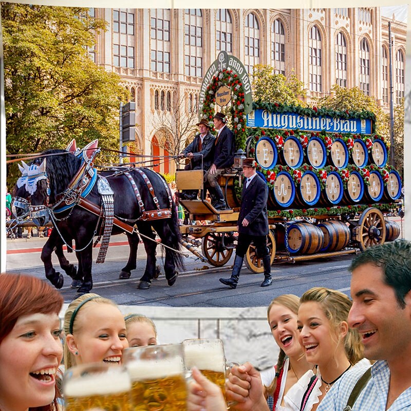 oktoberfest juhla iso seinä tapetti taide sisustus huopa verho riippuva koti makuuhuone olohuone sisustus polyesteri olut saksalainen baijerilainen 2025 - $12.99 –P4