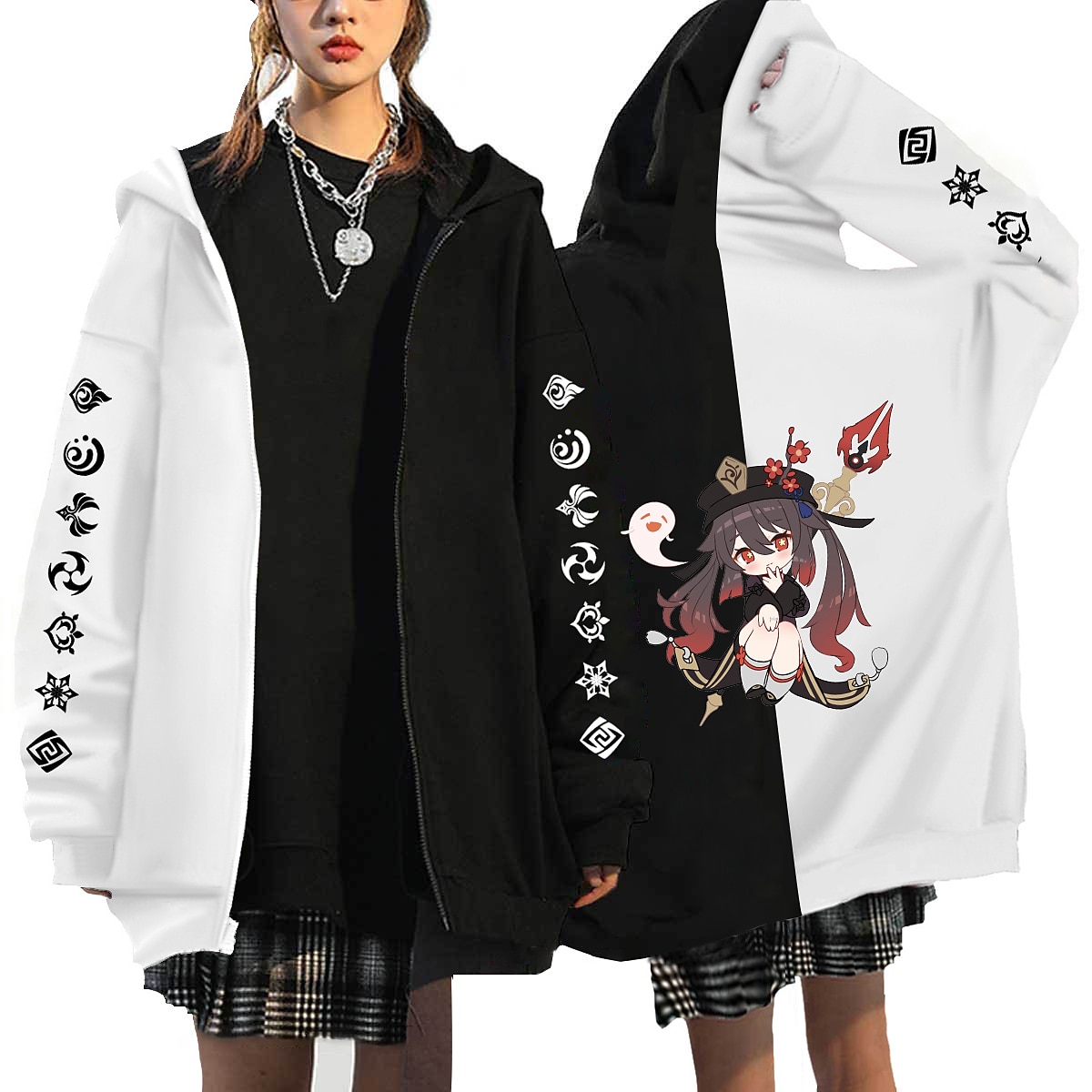 Impacto Genshin hutao Moletom Anime Desenho Anime Clássico Estilo de rua Para Casal Homens Mulheres Adulto Hot Stamping de 2025 por $34.99 –P4