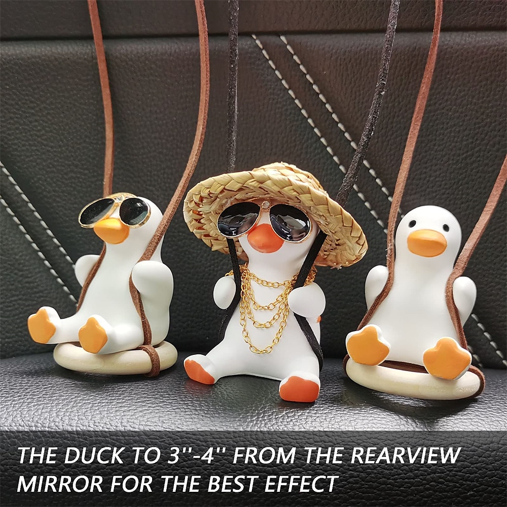 Cute Swinging Duck Car Hanging Ornament for Funny Car Rear View Mirror  Swing Hanging Accessories Suitable for Women & Men (hat) price in Egypt,  Egypt