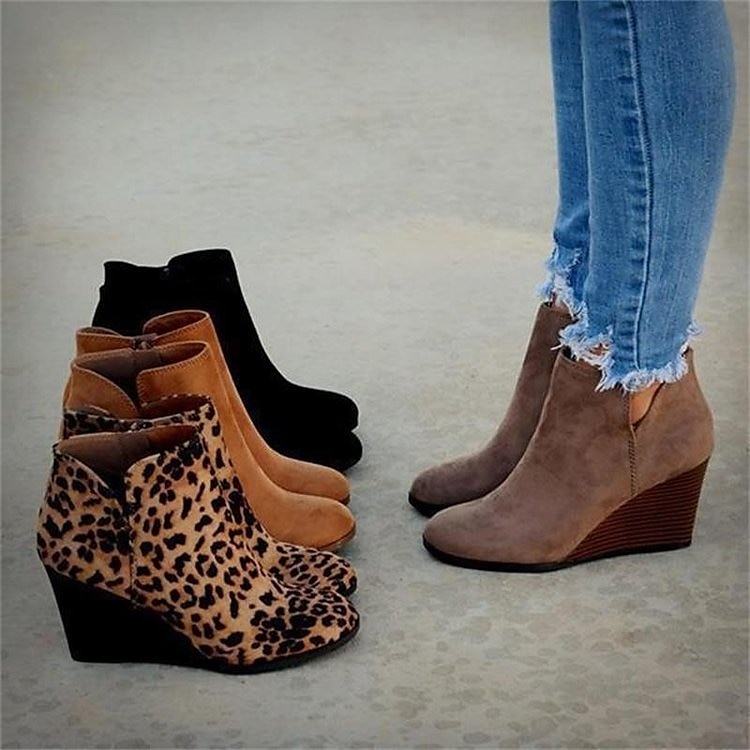 botine de damă cu pană cu imprimeu leopard - ideale pentru ținute casual, ieșiri de noapte și moda la modă de toamnă 2025 - $54.99 –P5