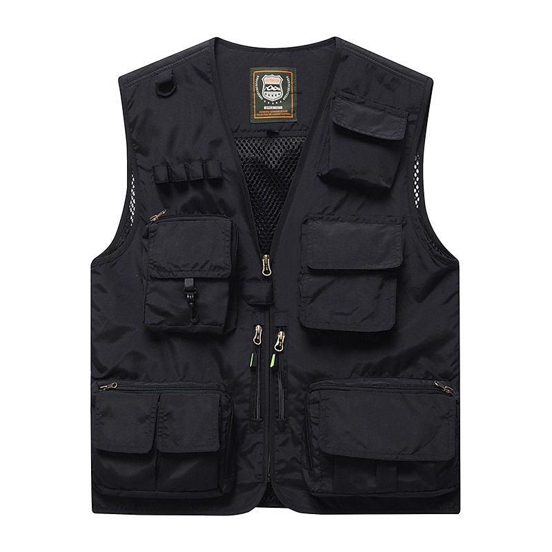 Herr Väst Gilet Fiskeväst Vandringsväst Ärmlös väst Gilet Jacka Utomhus Gata Helgdag Dagliga kläder Streetwear Elegant och modernt Sommar Vår Ficka Polyester Andningsfunktion Snabb tork Ren färg 2026 - $39.99 –P4
