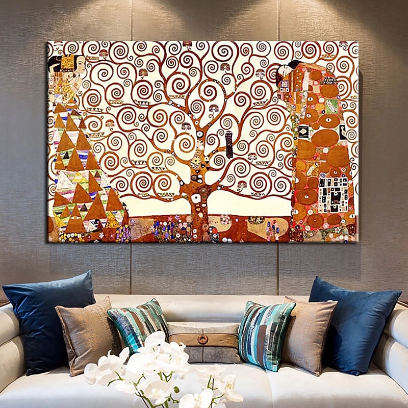 Handgefertigtes handgemaltes Ölgemälde Wandkunst klassischer abstrakter Klimt berühmtes Ölgemälde Heimdekoration Dekor gerollte Leinwand kein Rahmen ungedehnt 2025 - $356.49 –P6