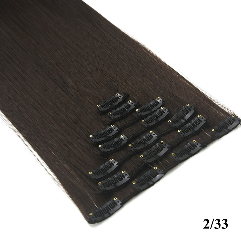 Yaki Straight Synthetic Hair 24 inch Hair Extension Clip In / On 1pc / pack Smooth Women's Girls' 2025 - $18.49 –P9