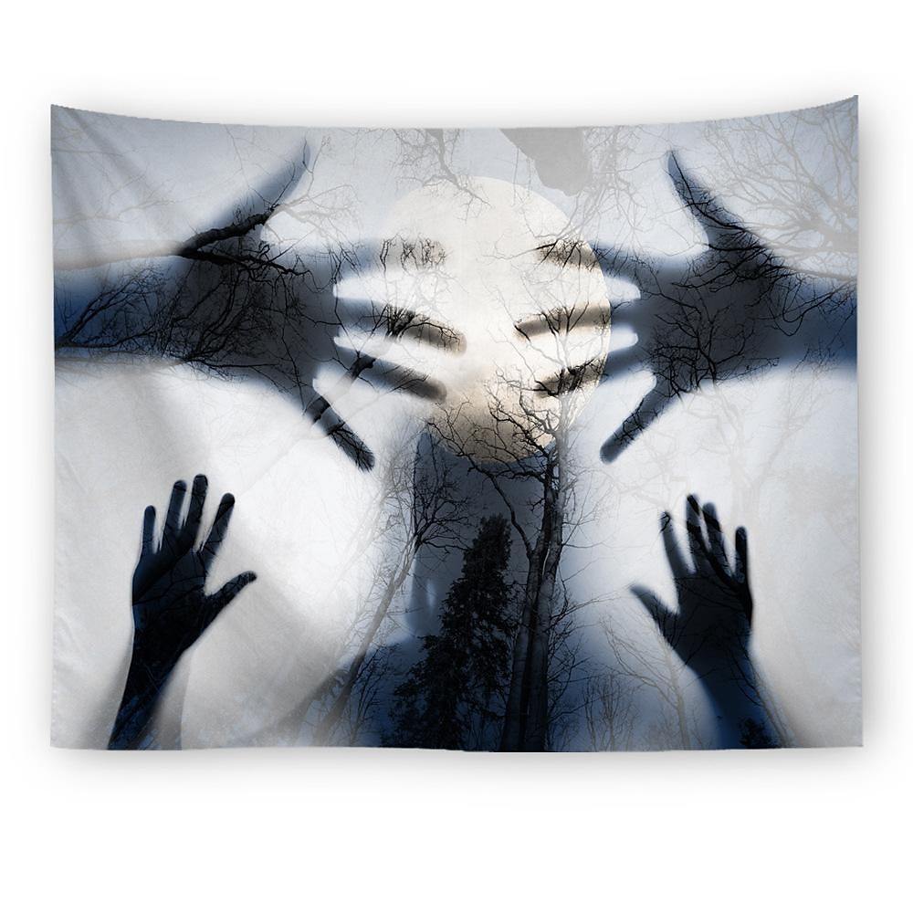 halloween fest veggteppe kunst dekor teppe gardin hengende hjem soverom dekorasjon polyester spøkelse skrekk skygge halloween dekorasjoner 2025 - $13.99 –P9