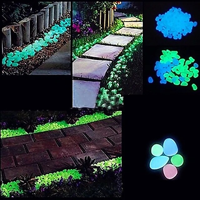 1pack Glow in the Dark Garden Pebbles For Sidewalk Garden Terrace Lawn Garden Patio Fish Tank Aquarium Decoration Glow Stone 2025 - $6.49 –P9