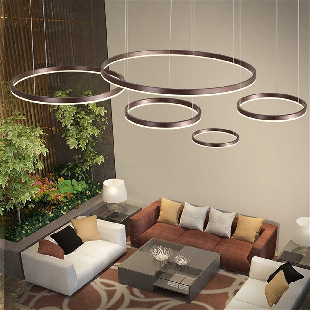 4φωτα led 110w κυκλικός πολυέλαιος led μοντέρνα κρεμαστά φώτα χρυσό καφέ για σαλόνι μπαρ δωμάτιο γραφείο 4 στρώσεις dimmable με τηλεχειριστήριο ρυθμιζόμενο μόνο με τηλεχειριστήριο 2025 - $567.49 –P8